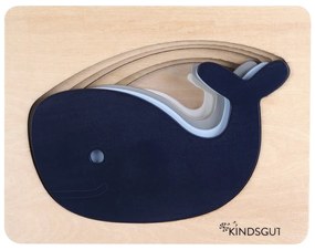 Puzzle a inserimento in legno Whale - Kindsgut