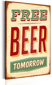 Quadro Free Beer Tomorrow  Colore Verde, Dimensioni e Misure 40x60