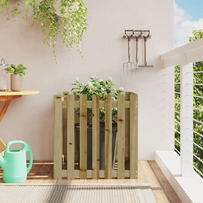 Fioriera Giardino A Recinzione 70x70x70 Cm İn Pino Impregnato /