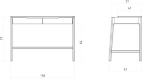 Toeletta in rovere 57x110 cm Twig - The Beds