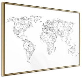 Poster  World of Diamonds and Triangles  Cornice Quadri Cornice d'oro, Larghezza x Altezza Home decor 60x40