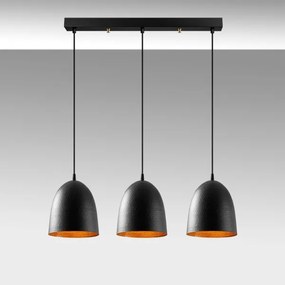 Lampadario a sospensione su cavo TATTOO 3xE27/40W/230V nero