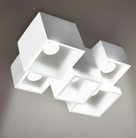 Applique da Soffitto in Gesso Pitturabile H150mm 5xGU10