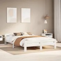 Letto senza Materasso Bianco 150x200 cm Legno Massello di Pino 855470