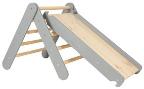 Pikler triangolo montessori grigio in pino massiccio 46x87x60 cm Montessori – Meowbaby