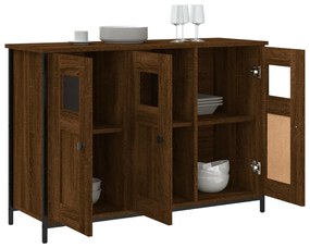 Credenza Rovere Marrone 100x35x70 cm in Legno Multistrato