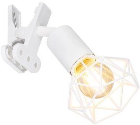 Globo 54802WK - Applique con clip XARA I 1xE14/40W/230V bianco