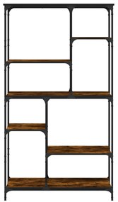 Libreria Rovere Fumo 99x35,5x176 cm Legno Multistrato e Acciaio