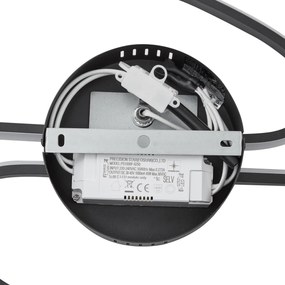 Plafoniera di design nera 100 cm con LED dimmerabile a 3 livelli 2 luci - Pepe