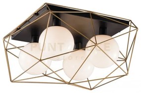 Plafoniera abraxas nera e oro 4 luci attacco e27 41,7x40x26,5cm in ...
