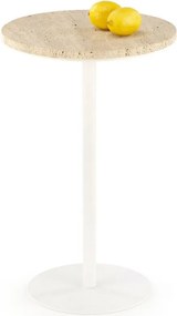 Tavolino da caffè Traverso S in travertino/bianco - ø35/h56 cm