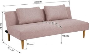 Divano letto rosa 180 cm Matylda - Bonami Essentials