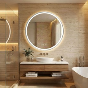 Specchio LED 80cm MMJ BRUSH SILVER