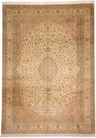 Cashmere Silk Tappeto 250x340 Beige (Indian) Annodato A Mano
