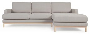 Kave Home - Divano Mihaela 3 posti con chaise longue destra in micro bouclÃ© grigio 264 cm