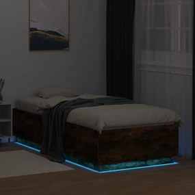 Giroletto con luci led rovere fumo 100x200 cm legno multistrato