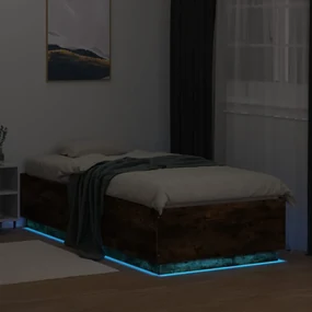 Giroletto con luci led rovere fumo 100x200 cm legno multistrato