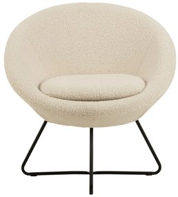 Poltrona in lana artificiale bianco crema Center - Actona