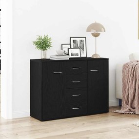 Credenza Rovere Nero 88x30x64 Cm İn Legno Multistrato /