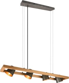 Lampadario in colore grigio-naturale Bell - Trio