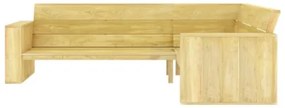 Panchina Angolare da Giardino 239cm in Legno di Pino Impregnato