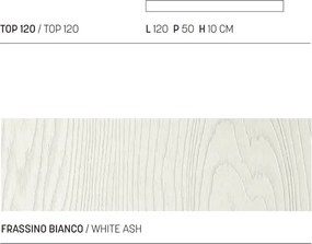 Mensola per lavabo bagno sospesa 120 cm COSTA in legno Bianco