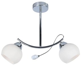 Lampadario a sospensione con supporto rigido CONNOR 2xE27/15W/230V cromo lucido/bianco