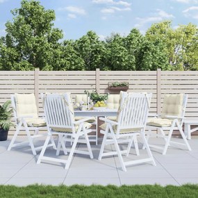 Cuscini Per Sedia Schienale Basso 6 Pz Crema İn Tessuto Oxford /