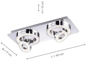 Leuchten Direkt 14521-17 - Plafoniera LED TIM 2xLED/2,8W/230V + 2xLED/3,1W