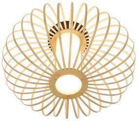 Plafoniera Nordico Bambo Metallo Nero 1 Luce E27