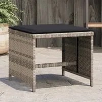 Sgabelli Giardino Cuscini 4pz Grigio Chiaro 40x40x35 Polyrattan 4007488