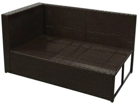 Set Divani da Giardino 8 pz con Cuscini in Polyrattan Marrone