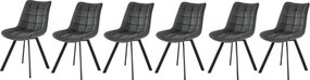Set di 6 sedie K332 in velluto grigio