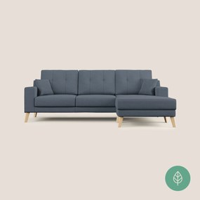 Danish divano angolare reversibile in tessuto ecosostenibile blu X