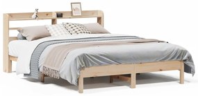 Letto Senza Materasso 140x190 Cm İn Legno Massello Di Pino /