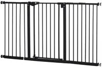 Cancelletto di Sicurezza per Animali Domestici 74-152,3 cm in Metallo Nero