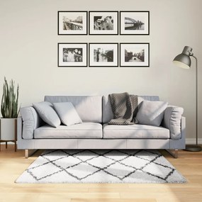 Tappeto Shaggy Pamplona A Pelo Lungo Crema E Nero 120x120 Cm /