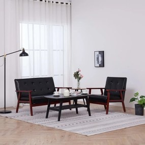 Set Di Divani 2 Pz Nero İn Similpelle /