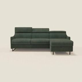 Loto Divano Letto Angolare con Penisola contenitore, Poggiatesta, Materasso Alto H18 in morbido tessuto impermeabile T14