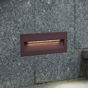 Lucande Applique a LED da incasso Loya, 23 x 8 cm, ruggine, IP54 Loya, Marrone / Ruggine, Alluminio, Moderno, Applique da esterni
