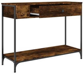 Tavolino consolle rovere fumo 100x34,5x75cm legno multistrato