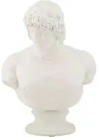 Scultura a forma di busto di uomo in resina bianca cm 18,2x12,8x25