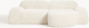 Divano angolare componibile 3 posti in teddy Wolke