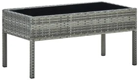 Tavolo da Giardino Grigio 75x40x37 cm in Polyrattan