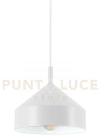 Yurta lampadario sospeso 1 luce attacco e27 bianco 21cm in metallo