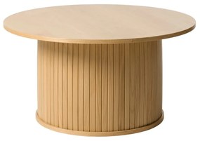 Tavolino rotondo in rovere decorato in colore naturale ø 90 cm Nola - Unique Furniture