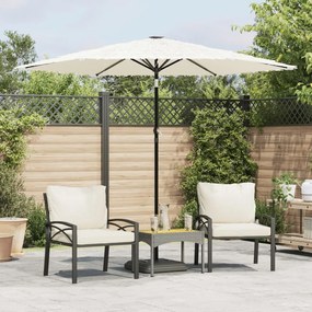 Ombrellone Giardino Con Palo İn Acciaio Bianco 268x268x226 Cm /