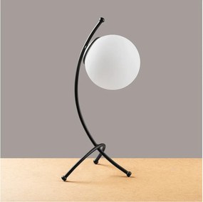 Lampada da tavolo bianca e nera con paralume in vetro (altezza totale 43 cm) Yay – Opviq lights