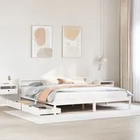 Letto senza Materasso Bianco 180x200 cm Legno Massello di Pino 3301547