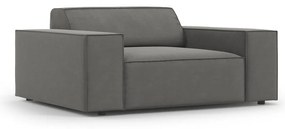 Poltrona grigia con rivestimento in velluto Jodie – Micadoni Home